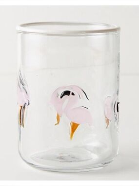 Rare~🦩Anthropology Flamingo Glass ~ New
